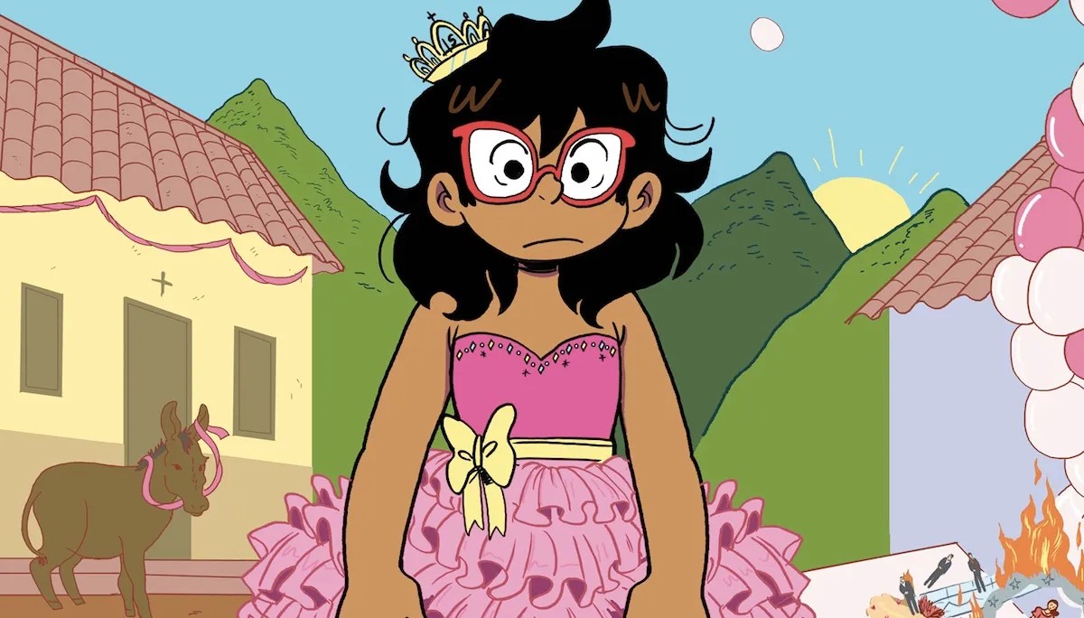 A crop of the cover of Miss Quinces by Kat Fajardo.